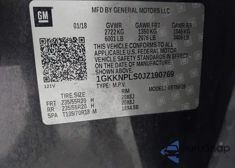 2018 GMC Acadia Denali from USA, damaged, VIN 1GKKNPLS0JZ190769